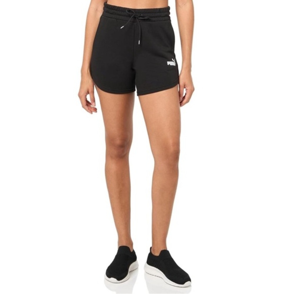 Puma sz L black Regular Fit 3” High Rise Cotton knit athletic athleisure shorts